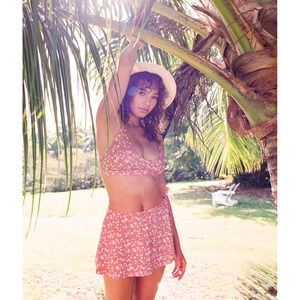 Andie Swim‎ Size Medium Ditsy Floral Rose Tie Sarong Bottom NWT